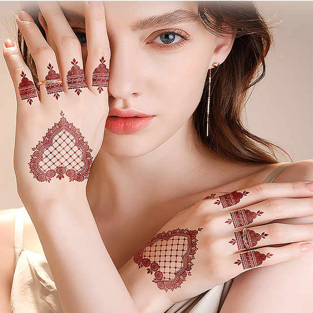 Colorful Eco-Friendly Paper Waterproof Sweat-resistant Temporary Henna Tattoo Stickers CE Certified Body Disposable Water