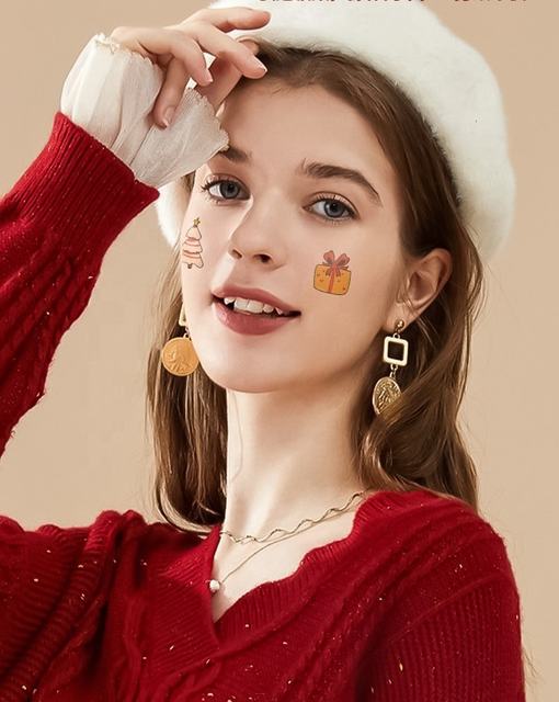 Christmas Eco-Friendly Temporary Paper Tattoos Cross Border  view 5