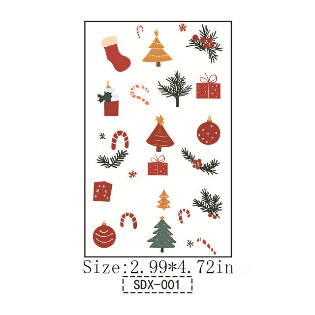 Christmas Eco-Friendly Temporary Paper Tattoos Cross Border  view 6