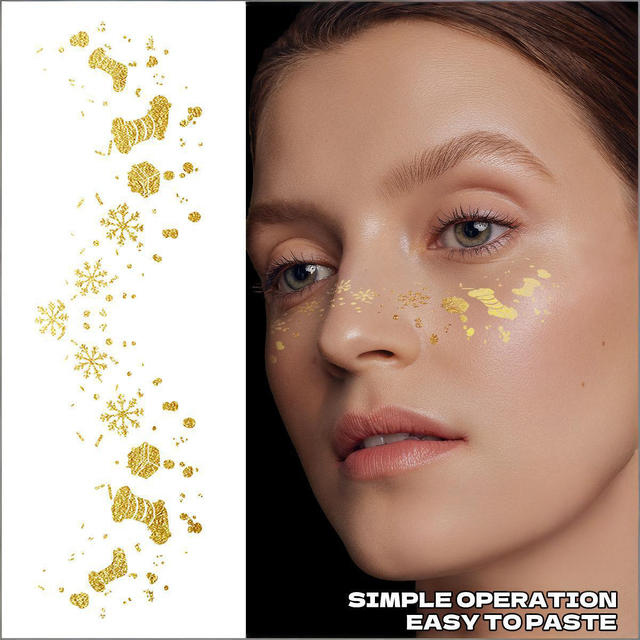 Trendy Christmas Gold/Silver Glitter Paper Stickers Waterpro view 5