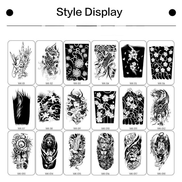 Herbal Large Flower Arm Juice Tattoo Sticker Paper Gradient  view 3