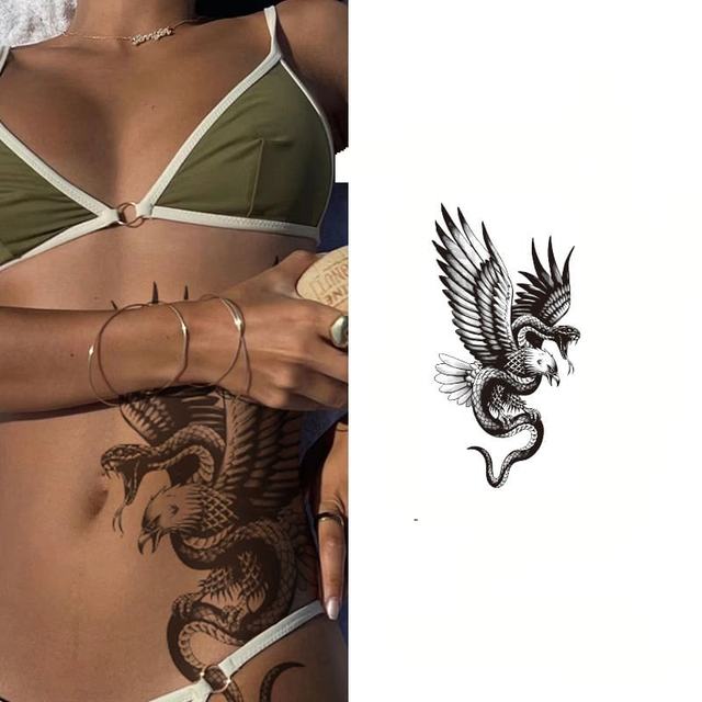 Herbal Large Flower Arm Juice Tattoo Sticker Paper Gradient  view 4