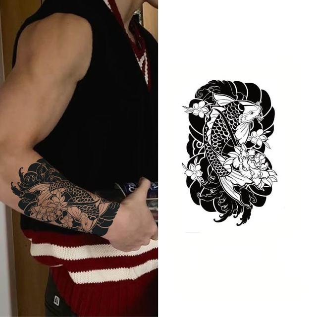 Herbal Large Flower Arm Juice Tattoo Sticker Paper Gradient  view 5