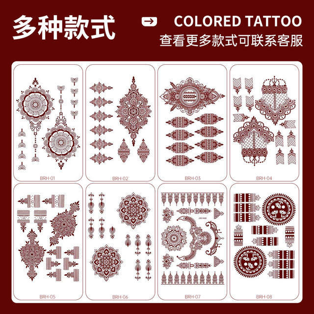 Cross-Border New Indian Henna Tattoo Stencils Eco-Friendly B view 5