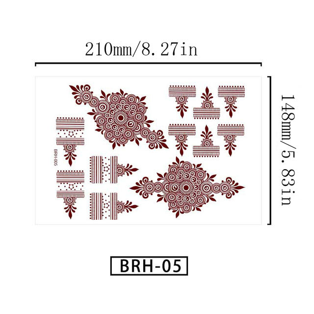 Cross-Border New Indian Henna Tattoo Stencils Eco-Friendly B view 6