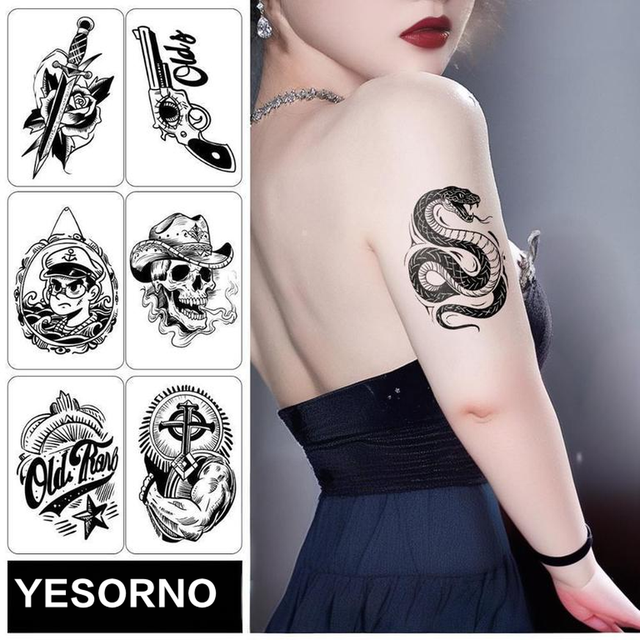 Cartoon Style Daisy Tattoo Sticker Eco-Friendly Paper 5-7 Da view 3