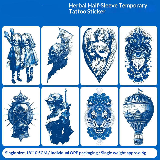 Herbal Juice Full Body Temporary Tattoo Sticker Paper Eco-Fr view 5