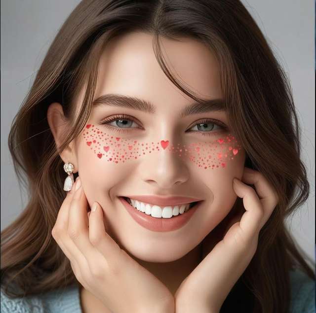 Red Freckle Stickers Face Eco-Friendly Paper Fashionable Per view 3
