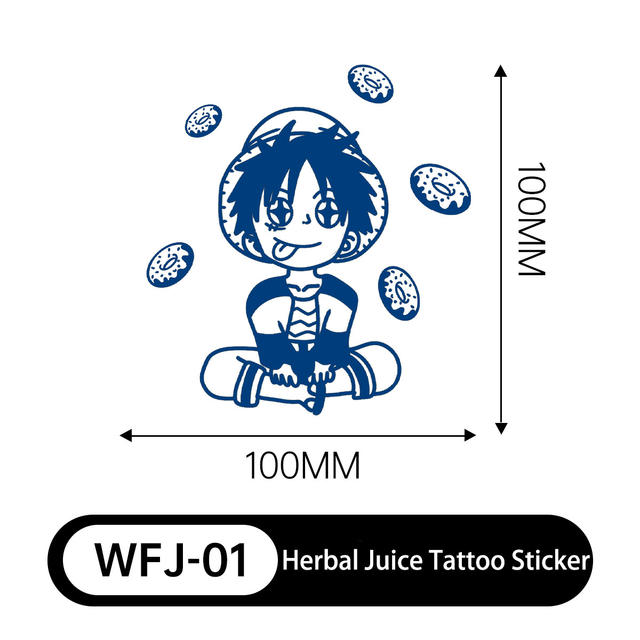 Temporary Eco-Friendly Herbal Juice Tattoo Sticker Cartoon P view 6