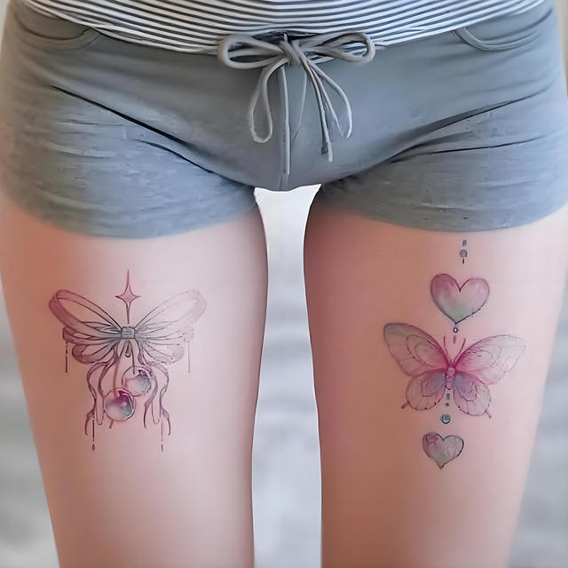 Butterfly Tattoo Stickers Full Body Water Resistant Long-las view 2