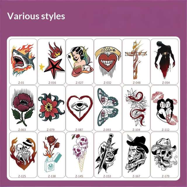 American Style Retro Fresh Eco-Friendly Paper Tattoo Sticker view 6