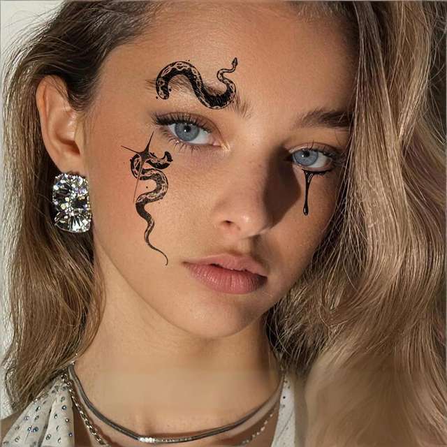 All Saints Scar Face Body Art Tattoo Sticker Realistic Water view 2