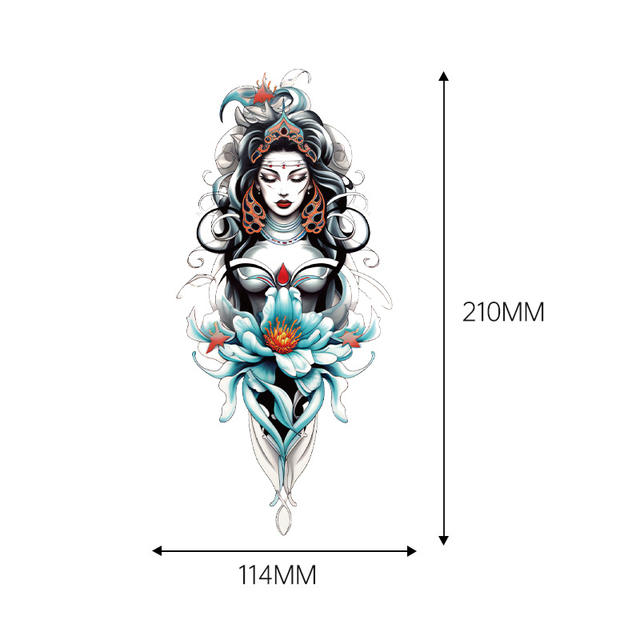 New Colorful Half Sleeve Big Rose Water Transfer Paper Tempo view 6
