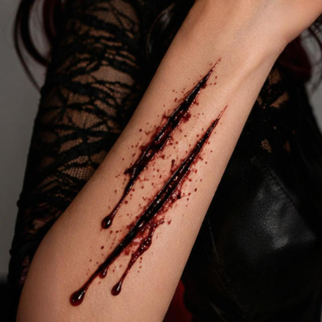 Waterless Blood Red Halloween Tattoo Stickers Eco-Friendly W view 5