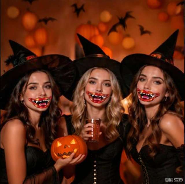 Halloween Vampire Lips Gothic Horror Style Body Lip Tattoo S view 3