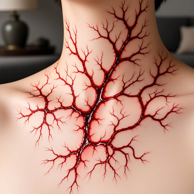 Halloween Waterproof Realistic Blood Vessel Face Tattoo Stic view 3