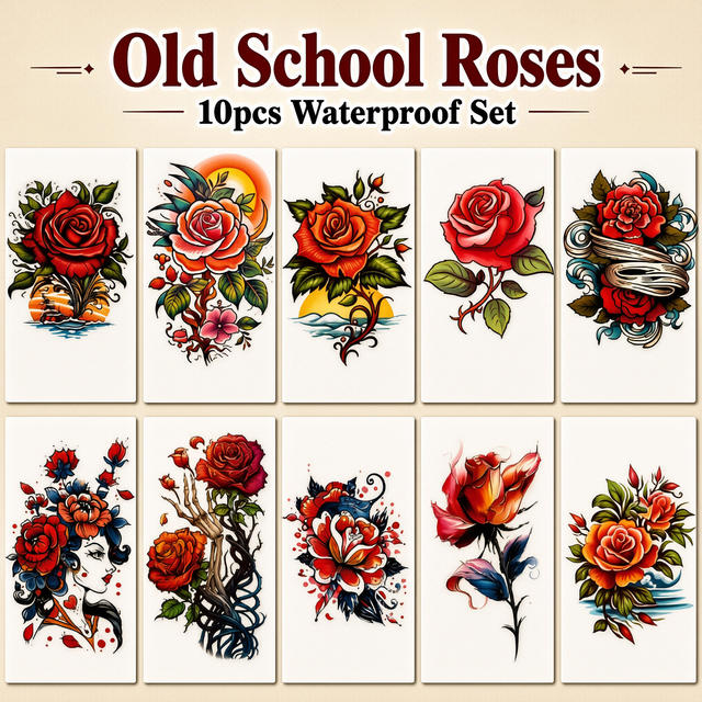 10pcs Set Water Transfer Anime Floral Art, Realistic Butterf view 4